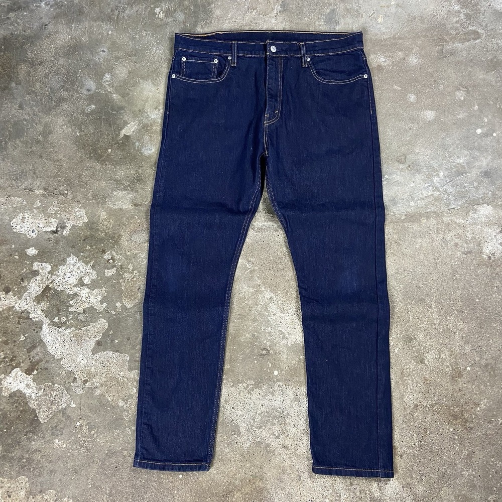 Levi's 512 Jeans‎ Size 38x32 Blue Denim Overdye Dark Wash Slime Tapered Fit